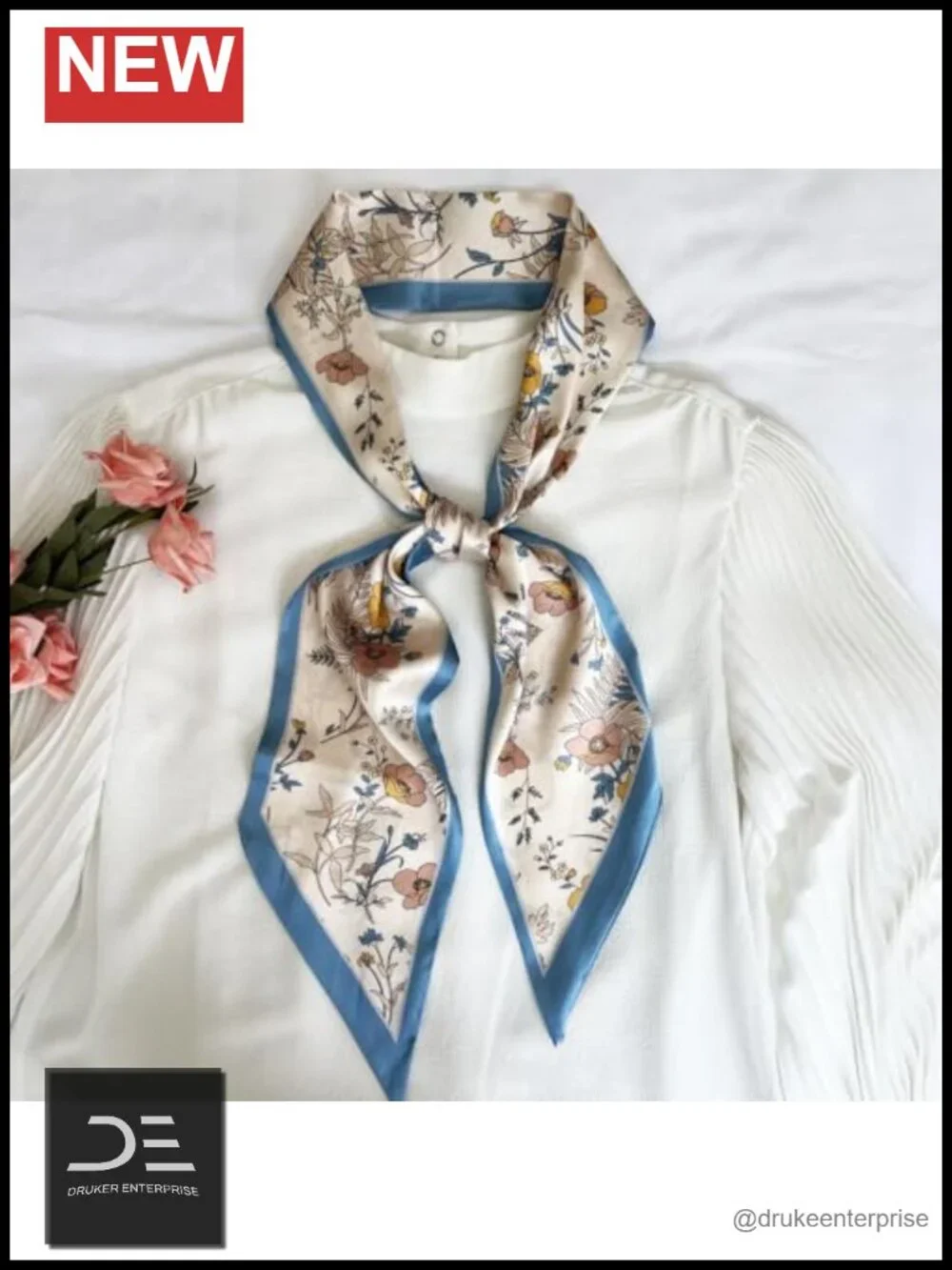 100% Polyester Silk Feel Lightweight Fashion Scarf Head Wrap Neck Tie